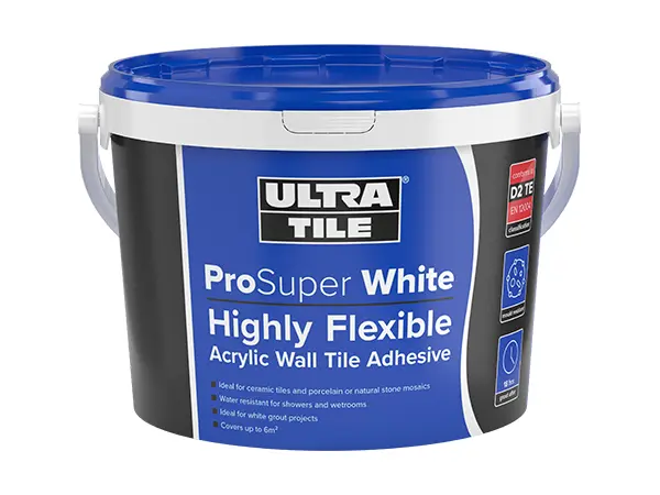 PROSUPER WHITE: HIGHLY FLEXIBLE ACRYLIC WALL TILE ADHESIVE